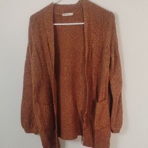 Marine Layer Brown Open-Front Cardigan Small
